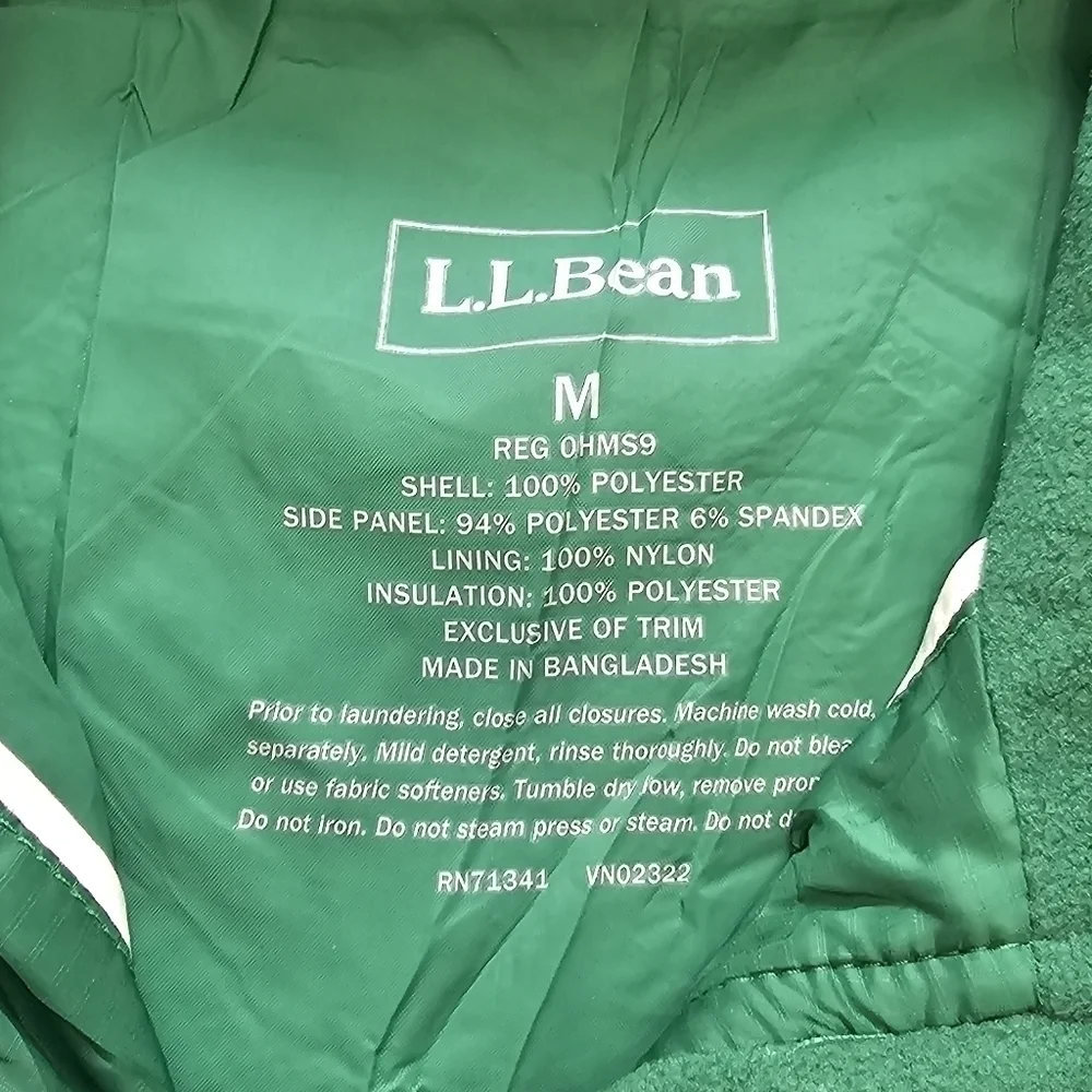 L.l. Bean Green Quilted Thinsulate Vest - Picture 7 of 8